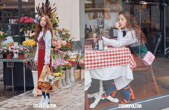 패션 매거진 코스모폴리탄은 배우 구하라의 밀라노 화보를 공개했다. <코스모폴리탄 제공>